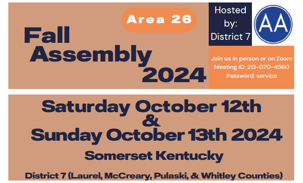 Area 26 Fall Assembly 2024
